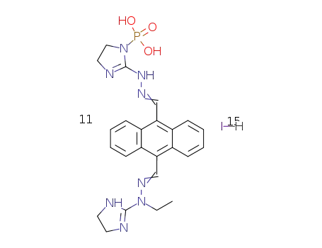 <2-<<<10-<<(4,5-dihydro-1H-imidazol-2-yl)ethylhydrazono>methyl>-9-anthracenyl>methylene>hydrazino>-4,5-dihydro-1H-imidazol-1-yl>phosphonic acid