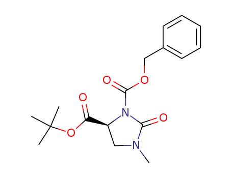 Molecular Structure of 83056-78-4 ((S)-3-Methyl-2-oxo-iMidazolidine-1,5-dicarboxylic acid 1-benzyl ester 5-tert-butyl ester)