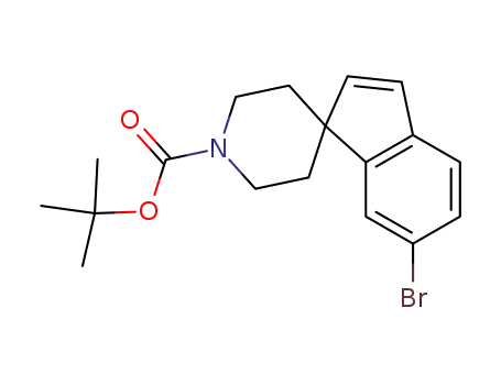 Molecular Structure of 158628-80-9 (tert-Butyl 6-bromospiro[indene-1,4'-piperidine]-1'-carboxylate)