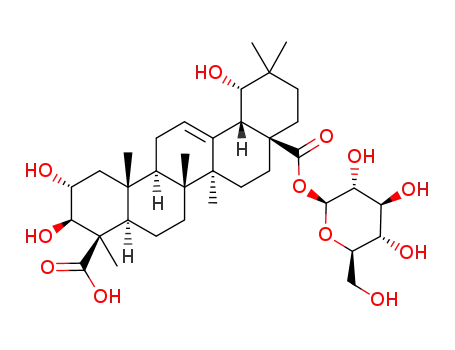 2α,3β,19α-trihydroxyolean-12-en-24,28-dioic acid 28-β-D glucopyranoside ester