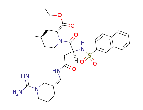 (2R,4R)-1-[(S)-3-[((S)-1-Carbamimidoyl-piperidin-3-ylmethyl)-carbamoyl]-2-(naphthalene-2-sulfonylamino)-propionyl]-4-methyl-piperidine-2-carboxylic acid ethyl ester