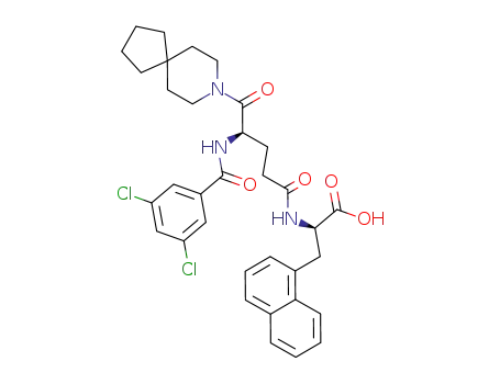 (R)-2-[(R)-5-(8-Aza-spiro[4.5]dec-8-yl)-4-(3,5-dichloro-benzoylamino)-5-oxo-pentanoylamino]-3-naphthalen-1-yl-propionic acid