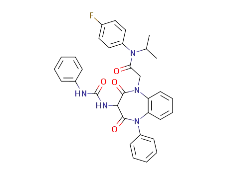 2-[2,4-Dioxo-5-phenyl-3-(3-phenyl-ureido)-2,3,4,5-tetrahydro-benzo[b][1,4]diazepin-1-yl]-N-(4-fluoro-phenyl)-N-isopropyl-acetamide