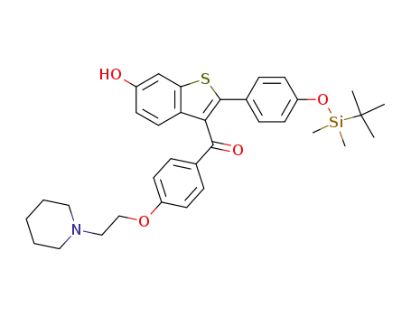 Molecular Structure of 174264-46-1 (4’-tert-Butyldimethylsilyl-6-hydroxy Raloxifene)