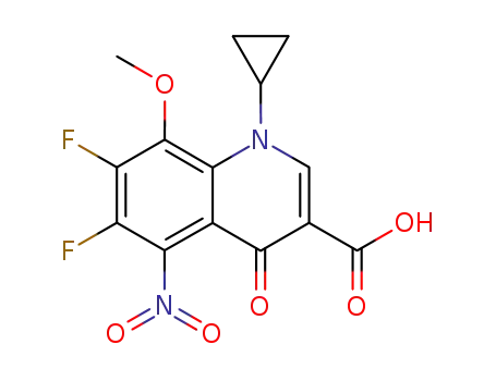 1-cyclopropyl-6,7-difluoro-1,4-dihydro-5-nitro-8-methoxy-4-oxoquinoline-3-carboxylic acid