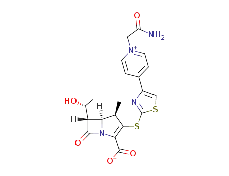 (4R,5S,6S,8R)-3-[4-(1-aminocarbonylmethyl-pyridinio-4-yl)thiazol-2-ylthio]-4-methyl-6-(1-hydroxyethyl)-7-oxo-1-azabicyclo[3.2.0]hept-2-ene-2-carboxylate