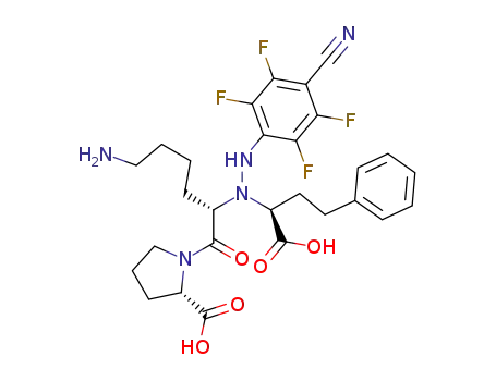 (S)-1-{(S)-6-Amino-2-[N-((S)-1-carboxy-3-phenyl-propyl)-N'-(4-cyano-2,3,5,6-tetrafluoro-phenyl)-hydrazino]-hexanoyl}-pyrrolidine-2-carboxylic acid