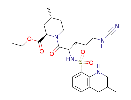 (2R,4R)-1-[(S)-5-Cyanoamino-2-(3-methyl-1,2,3,4-tetrahydro-quinoline-8-sulfonylamino)-pentanoyl]-4-methyl-piperidine-2-carboxylic acid ethyl ester