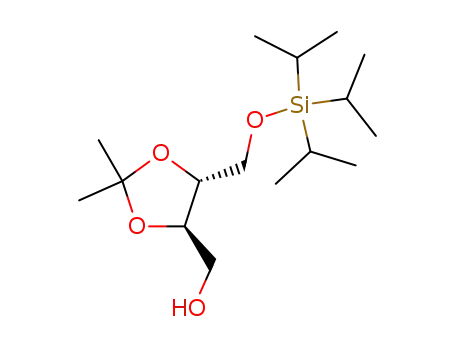 Molecular Structure of 221154-50-3 (1,3-Dioxolane-4-methanol,
2,2-dimethyl-5-[[[tris(1-methylethyl)silyl]oxy]methyl]-, (4R,5R)-)