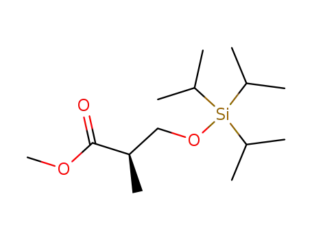 Molecular Structure of 232280-22-7 (Propanoic acid, 2-methyl-3-[[tris(1-methylethyl)silyl]oxy]-, methyl ester,
(2R)-)