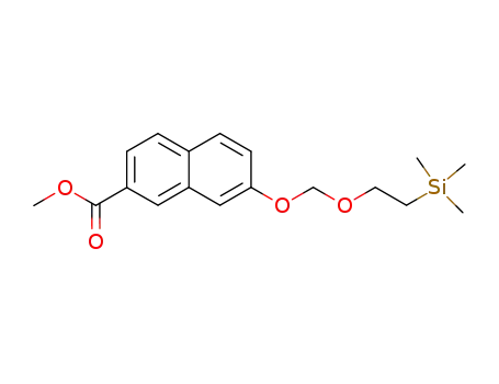 Molecular Structure of 188861-94-1 (2-Naphthalenecarboxylic acid, 7-[[2-(trimethylsilyl)ethoxy]methoxy]-,
methyl ester)