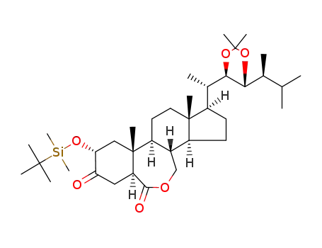 (22R,23R,24S)-2α-t-butyldimethylsiloxy-22,23-isopropylidenedioxy-B-homo-7-oxa-5α-ergostan-3,6-dione