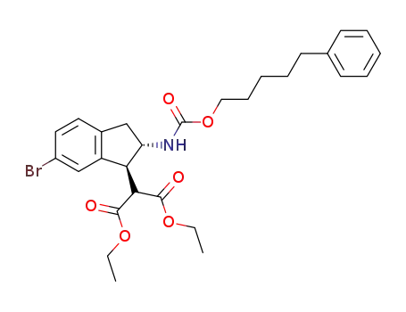 2-[(1S,2S)-6-Bromo-2-(5-phenyl-pentyloxycarbonylamino)-indan-1-yl]-malonic acid diethyl ester