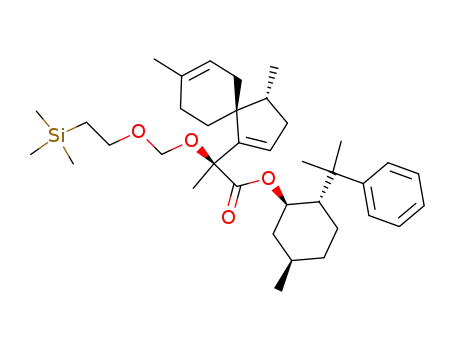 (S)-2-((4R,5S)-4,8-Dimethyl-spiro[4.5]deca-1,7-dien-1-yl)-2-(2-trimethylsilanyl-ethoxymethoxy)-propionic acid (1R,2S,5R)-5-methyl-2-(1-methyl-1-phenyl-ethyl)-cyclohexyl ester