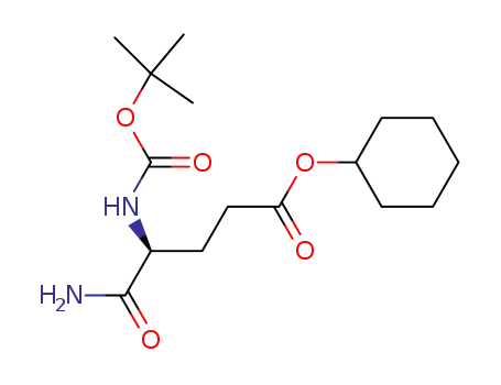 Molecular Structure of 138848-57-4 (Pentanoic acid,
5-amino-4-[[(1,1-dimethylethoxy)carbonyl]amino]-5-oxo-, cyclohexyl
ester, (S)-)