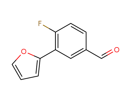 Molecular Structure of 359867-36-0 (Benzaldehyde, 4-fluoro-3-(2-furanyl)-)