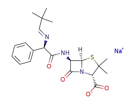 Sodium; (2S,5R,6R)-6-{(R)-2-[2,2-dimethyl-prop-(E)-ylideneamino]-2-phenyl-acetylamino}-3,3-dimethyl-7-oxo-4-thia-1-aza-bicyclo[3.2.0]heptane-2-carboxylate