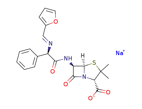 Sodium; (2S,5R,6R)-6-((R)-2-{[1-furan-2-yl-meth-(E)-ylidene]-amino}-2-phenyl-acetylamino)-3,3-dimethyl-7-oxo-4-thia-1-aza-bicyclo[3.2.0]heptane-2-carboxylate