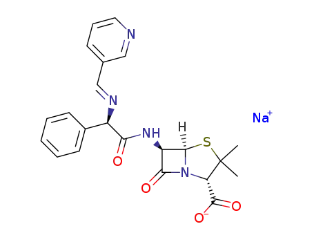 Sodium; (2S,5R,6R)-3,3-dimethyl-7-oxo-6-((R)-2-phenyl-2-{[1-pyridin-3-yl-meth-(E)-ylidene]-amino}-acetylamino)-4-thia-1-aza-bicyclo[3.2.0]heptane-2-carboxylate