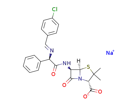 Sodium; (2S,5R,6R)-6-((R)-2-{[1-(4-chloro-phenyl)-meth-(E)-ylidene]-amino}-2-phenyl-acetylamino)-3,3-dimethyl-7-oxo-4-thia-1-aza-bicyclo[3.2.0]heptane-2-carboxylate