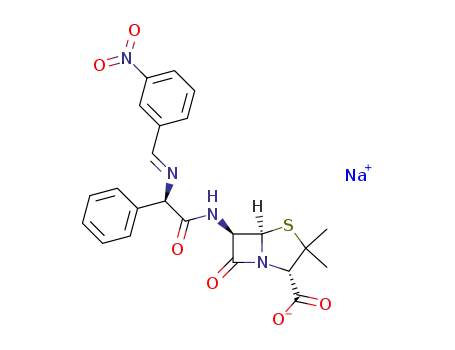 Sodium; (2S,5R,6R)-3,3-dimethyl-6-((R)-2-{[1-(3-nitro-phenyl)-meth-(E)-ylidene]-amino}-2-phenyl-acetylamino)-7-oxo-4-thia-1-aza-bicyclo[3.2.0]heptane-2-carboxylate