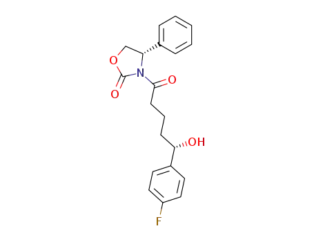 Molecular Structure of 189028-95-3 ((4S)-3-[(5S)-5-(4-Fluorophenyl)-5-hydroxypentanoyl]-4-phenyl-1,3-oxazolidin-2-one)