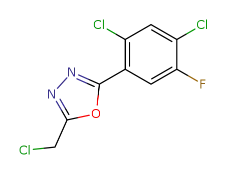 Molecular Structure of 497182-11-3 (1,3,4-Oxadiazole, 2-(chloromethyl)-5-(2,4-dichloro-5-fluorophenyl)-)