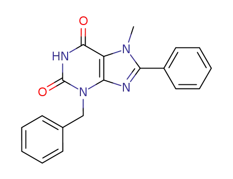 Molecular Structure of 453591-04-3 (1H-Purine-2,6-dione, 3,7-dihydro-7-methyl-8-phenyl-3-(phenylmethyl)-)