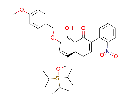 (5R,6R)-6-hydroxymethyl-5-[(1E)-3-[(4-methoxyphenyl)methoxy]-1-[[[tris-(1-methylethyl)silyl]oxy]methyl]-1-propenyl]-2-(2-nitrophenyl)-2-cyclohexen-1-one