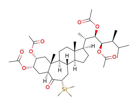 Acetic acid (1R,3aS,3bS,5S,6aS,8S,9R,10aR,10bS,12aS)-8-acetoxy-1-((1S,2R,3R,4S)-2,3-diacetoxy-1,4,5-trimethyl-hexyl)-10a,12a-dimethyl-6-oxo-5-trimethylsilanyl-octadecahydro-benzo[3,4]cyclohepta[1,2-e]inden-9-yl ester