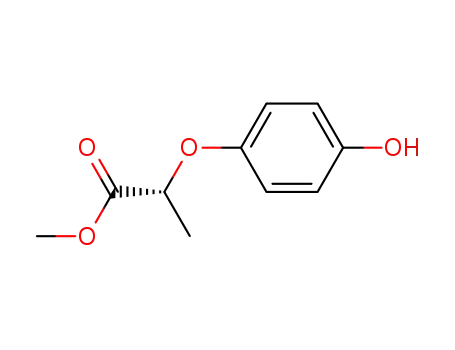 Molecular Structure of 96562-58-2 (Methyl (R)-(+)-2-(4-hydroxyphenoxy)propanoate)