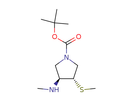 trans-1-N-tert-butoxycarbonyl-3-methylamino-4-methylthiopyrrolidine