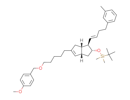tert-butyl((1R,2R,3aS,6aS)-5-(5-(4-methoxybenzyloxy)pentyl)-1-((E)-4-m-tolylbut-1-enyl)-1,2,3,3a,6,6a-hexahydropentalen-2-yloxy)dimethylsilane