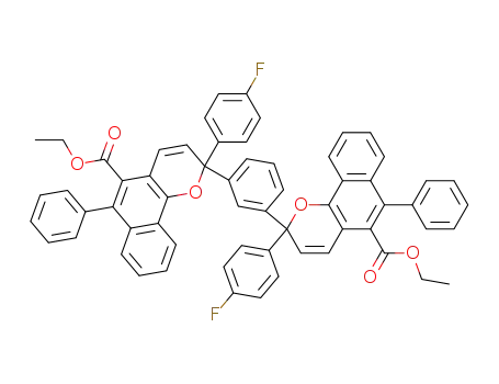 Molecular Structure of 874365-15-8 (2H-Naphtho[1,2-b]pyran-5-carboxylic acid,
2,2'-(1,3-phenylene)bis[2-(4-fluorophenyl)-6-phenyl-, diethyl ester)