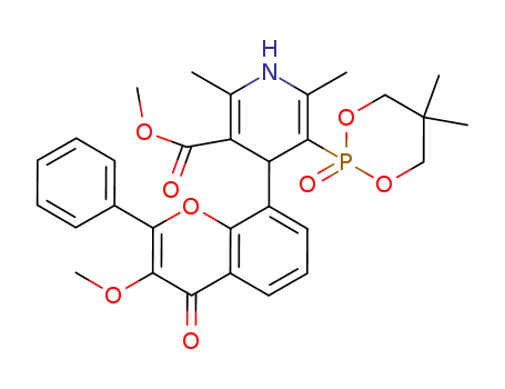5-(5,5-dimethyl-2-oxo-2λ5-[1,3,2]dioxaphosphinan-2-yl)-4-(3-methoxy-4-oxo-2-phenyl-4H-chromen-8-yl)-2,6-dimethyl-1,4-dihydro-pyridine-3-carboxylic acid methyl ester