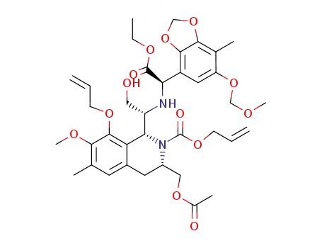 (1R,3S)-3-Acetoxymethyl-8-allyloxy-1-((R)-1-{[(R)-ethoxycarbonyl-(6-methoxymethoxy-7-methyl-benzo[1,3]dioxol-4-yl)-methyl]-amino}-2-hydroxy-ethyl)-7-methoxy-6-methyl-3,4-dihydro-1H-isoquinoline-2-carboxylic acid allyl ester