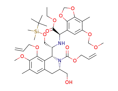 (1R,3S)-8-Allyloxy-1-((R)-2-(tert-butyl-dimethyl-silanyloxy)-1-{[(R)-ethoxycarbonyl-(6-methoxymethoxy-7-methyl-benzo[1,3]dioxol-4-yl)-methyl]-amino}-ethyl)-3-hydroxymethyl-7-methoxy-6-methyl-3,4-dihydro-1H-isoquinoline-2-carboxylic acid allyl ester