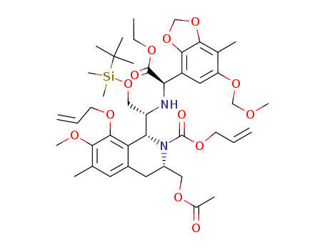 (1R,3S)-3-Acetoxymethyl-8-allyloxy-1-((R)-2-(tert-butyl-dimethyl-silanyloxy)-1-{[(R)-ethoxycarbonyl-(6-methoxymethoxy-7-methyl-benzo[1,3]dioxol-4-yl)-methyl]-amino}-ethyl)-7-methoxy-6-methyl-3,4-dihydro-1H-isoquinoline-2-carboxylic acid allyl ester