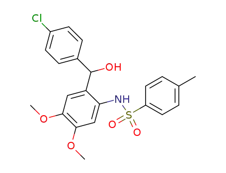 Molecular Structure of 924635-48-3 (Benzenesulfonamide,
N-[2-[(4-chlorophenyl)hydroxymethyl]-4,5-dimethoxyphenyl]-4-methyl-)