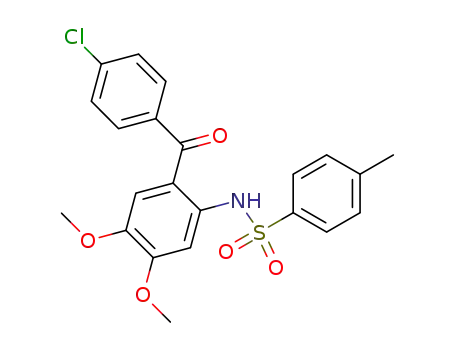 Molecular Structure of 886493-87-4 (N-[2-(4-CHLORO-BENZOYL)-4,5-DIMETHOXY-PHENYL]-4-METHYL-BENZENESULFONAMIDE)