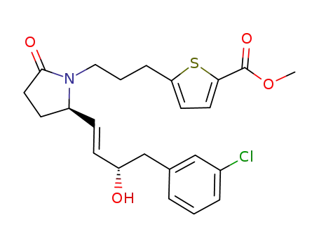 5-(3-{2R-[4-(3-chloro-phenyl)-3S-hydroxy-but-1-enyl]-5-oxo-pyrrolidin-1-yl}-propyl)-thiophene-2-carboxylic acid methyl ester