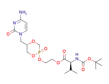 2-tert-butoxycarbonylamino-3-methyl-butyric acid 2-[5-(4-amino-2-oxo-2H-pyrimidin-1-ylmethyl)-2-oxo-2λ5-[1,4,2]dioxaphosphinan-2-yloxy]-ethyl ester