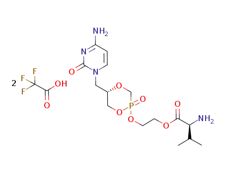 2-amino-3-methyl-butyric acid 2-[5-(4-amino-2-oxo-2H-pyrimidin-1-ylmethyl)-2-oxo-2λ5-[1,4,2]dioxaphosphinan-2-yloxy]-ethyl ester; compound with trifluoro-acetic acid