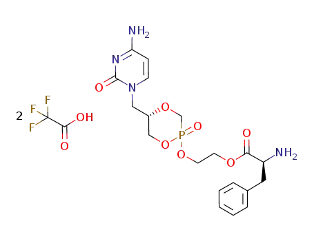 2-amino-3-phenyl-propionic acid 2-[5-(4-amino-2-oxo-2H-pyrimidin-1-ylmethyl)-2-oxo-2λ5-[1,4,2]dioxaphosphinan-2-yloxy]-ethyl ester; compound with trifluoro-acetic acid