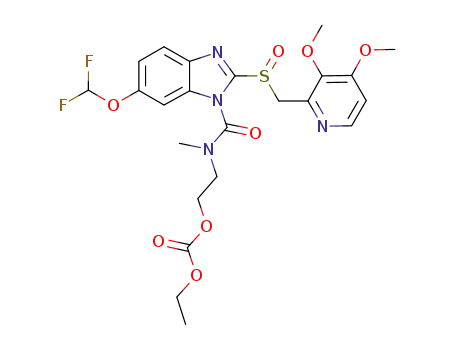 2-[[[6-(difluoromethoxy)-2-[[(3,4-dimethoxy-2-pyridyl)methyl]sulfinyl]-1H-benzimi-dazol-1-yl]carbonyl]methylamino] ethyl ethyl carbonate