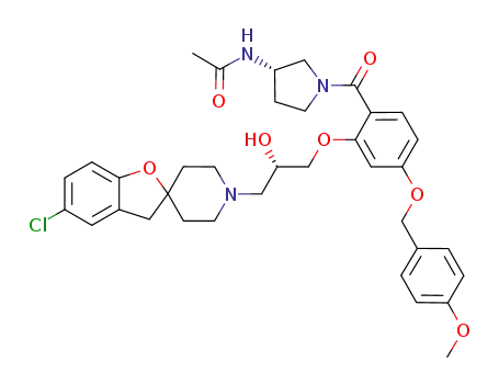 N-[(3S)-1-(2-{[(2S)-3-(5-chloro-1'H,3H-spiro[1-benzofuran-2,4'-piperidin]-1'-yl)-2-hydroxypropyl]oxy}-4-[(4-methoxybenzyl)oxy]benzoyl)pyrrolidin-3-yl]acetamide