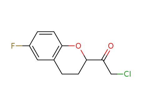 Molecular Structure of 943126-72-5 (2-chloro-1-(6-fluoro-3,4-dihydro-2H-chromen-2-yl)ethanone)