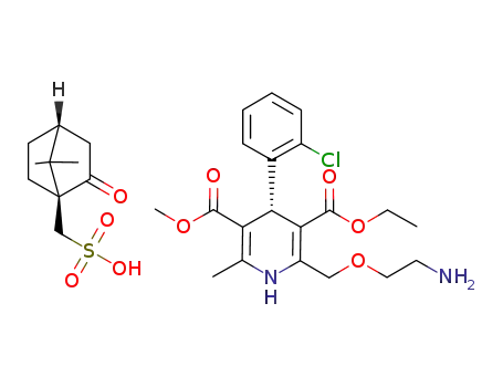 S-(-)-amlodipine (1S)-(+)-camphorsulfonate