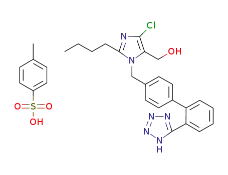 2-n-butyl-4-chloro-1-[[2'-(1H-tetrazol-5-yl)[1,1'-biphenyl]-4-yl]methyl]-1H-imidazole-5-methanol p-toluenesulfonate