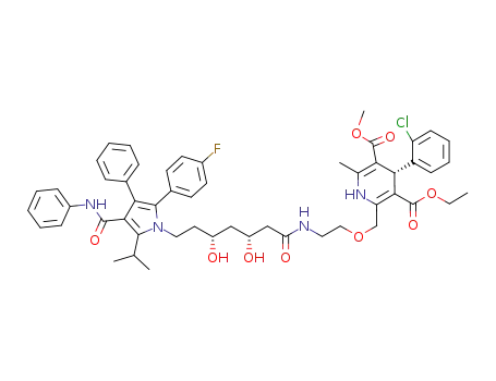 (S)-3-ethyl-5-methyl-2-{[2-({7-[(3-anilinocarbonyl)-5-(4-fluorophenyl)-2-isopropyl-4-phenyl-1H-pyrrol-1-yl]-3,5-dihydroxyheptanoyl}amino)ethoxy]methyl}-4-(2-chlorophenyl)-6-methyl-1,4-dihydro-3,5-pyridinedicarboxylate